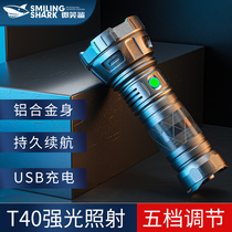 Strong light flashlight charging super bright long range home outdoor military Searchlight led super long hernia lamp