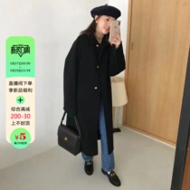 22 The new South Korean Dongdai commuter temperament of simple double - sided cashmere coat in autumn and winter