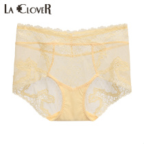 LACLOVER Lankavin lace single diamond mesh jacquard womens mid-waist boxer brief LC23HT1