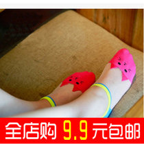 Summer spring and autumn Womens Ice Silk boat Socks non-slip low-top socks students pure cotton thin shallow socks Crystal socks