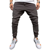 Cotton mens Tide pants fitness mens multi-pocket tooling trousers mens casual sweatpants