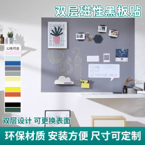 Easy Treasure Double Layer Magnetic Blackboard Wall Sticker Home Children Room Decoration Chalkboard Erasable Graffiti Deep Grey Cartoon Color Magnetic Teaching Office Environmentally Friendly Self Adhesive Whiteboard Drawing Wall Sticker