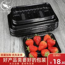 Supermarket Disposable PET Black Fruits Vegetable Pint Packaging Trays Fresh Pork Packed Boxes Food Plastic Trays