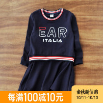 (Broken code clearance) Little Girl dress spring and autumn dress dress casual sports dress fake two pieces