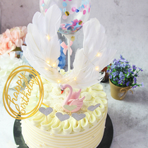 Creative Sweet Terrace Decoration Inserts Cake Decoration Inserts Flags Romantic meritocratic Feather Wings Cake Decoration