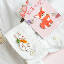 Cute animal patch Fox rabbit firewood dog cat soft cute series embroidery stickers clothes decoration stain stickers