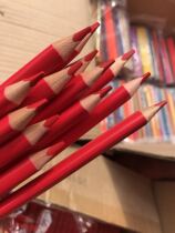 Foreign Trade Middle Triangle Large Red Oily Color Pencil 50 Pen Holder Diameter 0 9Cm Core Coarse 0 4Cm