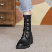 Boots Womens 2021 New Autumn and Winter Joker Fashion Flat Skinny Stretch Boots Martin Boots Womens Short Boots