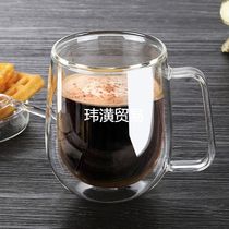 Creative glass cup double-layer coffee mug mug Mug cup