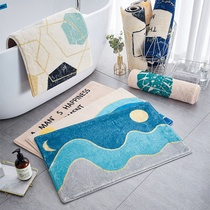 Bathroom absorbent toilet non-slip mat Carpet mat Household floor mat Door mat doormat Light luxury oil painting