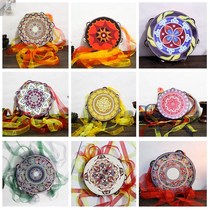 On the tambourine dance Hanfu photo props Dunhuang ancient style super fairy silk flower streamer national performance props hand drum