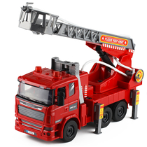 Water spray sound and light open door large water tank climbing ladder fire truck boy disassembly assembly car model toy