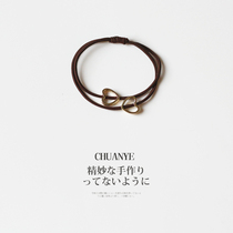 Korean sweet double love hair circle Cute girl wind hair ornaments Simple temperament personality tie hair rubber band head rope