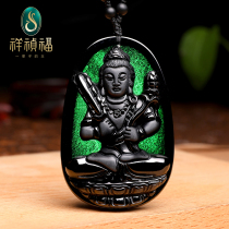 Xiangzhen Fu Mocui Pendant Men and Womens Void Tibetan Bodhisattva Eight Guardians Twelve 12 Zodiac Ben Buddha Jade Card