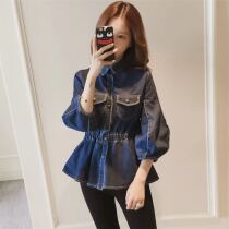 Autumn wear long-sleeved denim shirt design sense niche Princess shirt women vintage Hong Kong flavor shirt