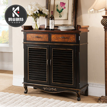 American Hundred door shoe cabinet door solid wood European living room entrance porch cabinet against the wall pastoral partition locker