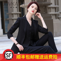 High-end customized professional suit female British style temperament suit fashion slim white-collar work work clothes autumn