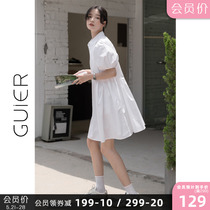 GUIER Liandress Summer sweetness 2022 new dolls collar Bubbles Cuff Temperament Close-up Skirt Fresh