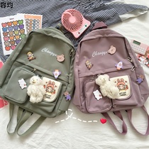 Girl schoolbag Primary School Korean version of cute Joker Harajuku style backpack Mori ins junior high school students backpack