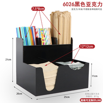 Promotion Coffee milk tea shop Paper towel straw sugar bag Cream ball stirring stick Bar storage takeaway Paper cup holder