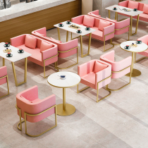Leisure milk tea shop coffee shop table and chair combination negotiation sales office net red bar restaurant simple card seat small round table