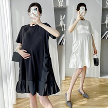 Pregnant Woman Summer Clothing Blouse Big Code Mid-Length Summer Out Fashion Loose Tide Moms Pregnant Women With Dress For Summer Dresses