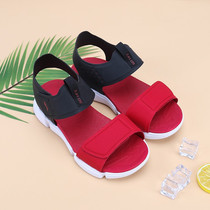 Li Ning girls sandals 2021 summer new middle and large children non-slip beach shoes velcro open toe sports sandals