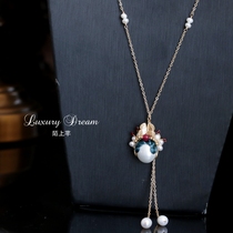 Designer Peking Opera Facebook Flower Dan Pearl Decorative Necklace Female Personality Vintage Necklace Neck Jewelry