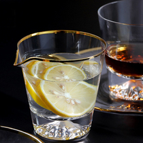 Glass Road Cup Japan Fuji Mountain Snow Mountain male Cup kung fu tea set heat-resistant tea divider hand-painted gold edge Tea Sea