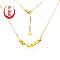 Source Sheng Fu New 999 Foot Gold Shiny Trampoline Pearl 5G Female Gold Necklace Transfer Pearl Lock Bone Cover Chain