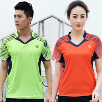 New quick-drying half-sleeve badminton jacket mens and womens sports short-sleeved T-shirt net Pong ball training uniform summer
