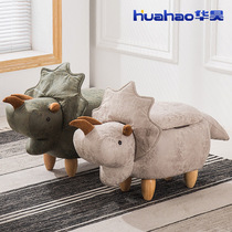 Shoe stool solid wood feet creative hippo dinosaur storage stool designer furniture test shoe stool storage stool sofa stool