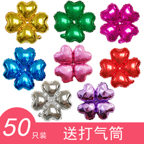 Shop decorations Clover balloon scene decoration decorative atmosphere 50 balloons Mall window background decoration