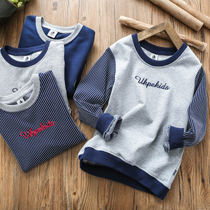 Boys cotton sweater spring new middle and large children pullover Childrens base shirt sportswear top spring