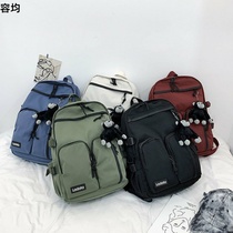 On the new British style overlook schoolbags for men and women neutral backpack female vintage college students