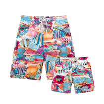 Paternity Beach Shorts Kids Dry Dry Cartoon Rafting Five-point Easy Pants Swimming
