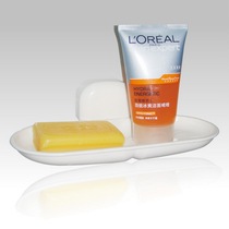 Suction cup type soap box Strong paste incognito paste free hole bathroom wall drain plate dish large double grid soap rack