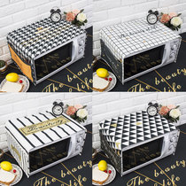 Nordic simple ins black and white microwave oven cover dust cover Galansmei oven oil proof cover towel rectangular