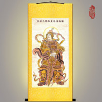 Nanmao Guardian Buddha Wei Tuo Zuntian Bodhisattva portrait Wei Tuo Temple Guardian hanging painting Buddha Hall Silk painting Scroll painting