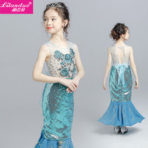 Halloween Girls Princess Dress Girls Dress Kids Dress Mermaid Show Model Show Costume High-end