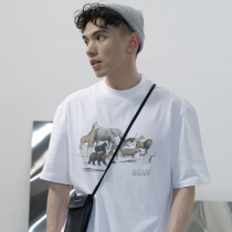 SAMESAME original design Animal kingdom Japanese casual loose round neck short-sleeved t-shirt mens couple fashion brand