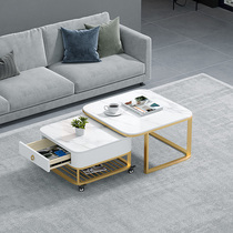 Nordic rock board coffee table table living room household small apartment modern simple light luxury Creative Square coffee table combination