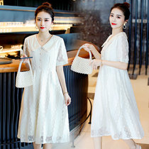 Pregnant woman with dress and summer clothes Fashion relaxation Summer over knee long dress temperament small fresh and reduced age summer dress Chauma