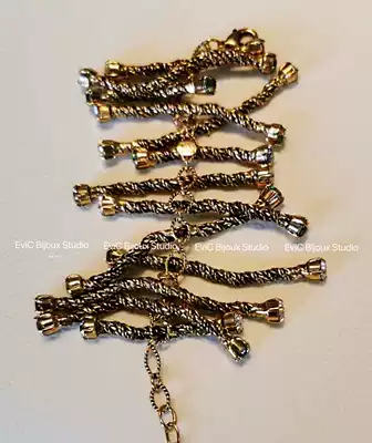 Big-name designer 24k gold-plated heavy industry twist fish bone hands