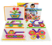  Mushroom nail creative childrens educational toys Wisdom platter Building blocks three-dimensional puzzle imposition variety magic plate