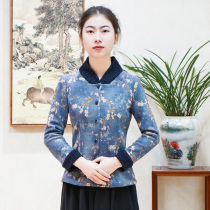 Junya Tang Costume Woman China Wind Improvement Qipao Blouse Blouse Spring New Long Sleeve Retro Casual Jacket Chinese Womens Clothing