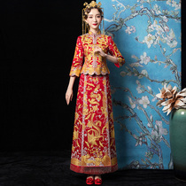 Xiuhe dress bride 2021 new spring and summer wedding dress Chinese bride cabinet dress Imperial dragon and phoenix coat toast dress