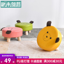 Building blocks tribal childrens small stool home cartoon round stool animal cute footrest solid wood footrest baby bench