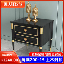 Light luxury American bedside table simple modern solid wood small house Cabinet bedroom storage cabinet bedside small cabinet