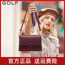 GOLF bag 2022 new tide leather skinned bag female hundred and in small square bag fashion single shoulder organ bag